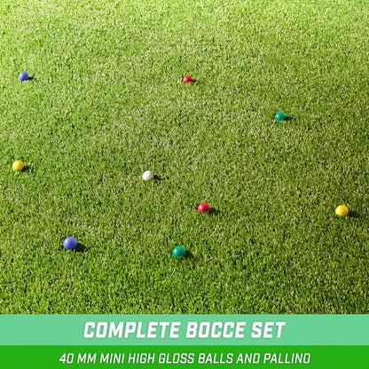 GoSports Mini Travel Size Bocce Game Set with 8 Balls, Pallino, Tote Bag and Measuring Rope - Choose Your Size - style: 40mm Mini Travel Size Bocce