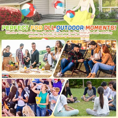 Ceenna Granny Skirt Outdoor Game, Inflatable Hilarious Ball Relay Set with Stretchy Granny Giant Skirt, Balls and Pump, Family Reunion Team Relay Game Party - color: Multicolor