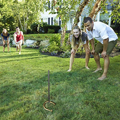 Franklin Sports Horseshoes Sets - Game Sets for Adults + Kids - Includes (4) Horseshoes and (2) Ground Stakes - style: Starter