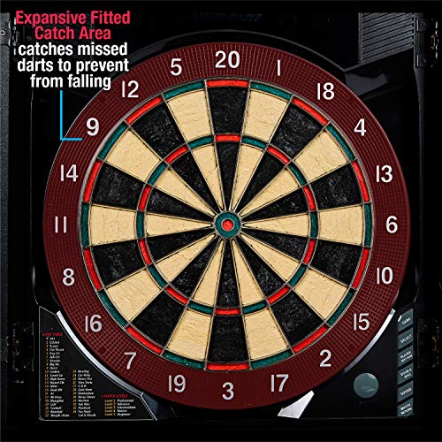 MD Sports Dartboard Cabinet Multiple Styles Electronic Dartboard With Digital X/O Cricket Scorekeeping and Dart Set, Perfect for Cricket Games - style: Bristlesmart E-Dartboard (w/Steel Tip Darts)