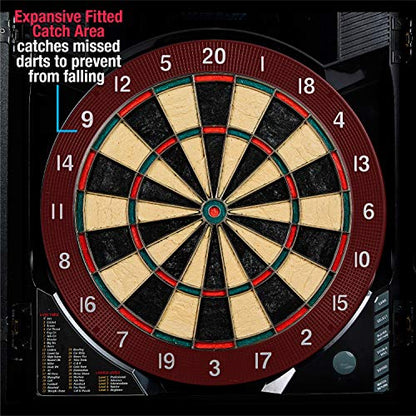 MD Sports Dartboard Cabinet Multiple Styles Electronic Dartboard With Digital X/O Cricket Scorekeeping and Dart Set, Perfect for Cricket Games - style: Bristlesmart E-Dartboard (w/Steel Tip Darts)