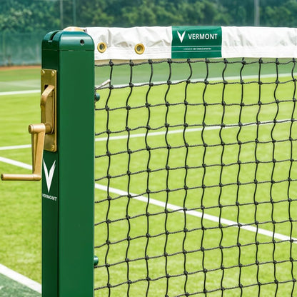 VERMONT Tennis Net – Championship Quality, Heavy-Duty HDPE | 42ft Doubles or 33ft Singles | 4 Thickness Options (2mm–3.5mm) - size: 3mm Doubles [Standard], style: Loop and Pin