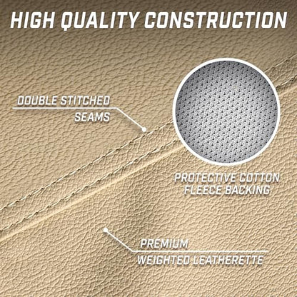 GoSports 6, 7, 8 & 9 ft Premium Leatherette Pool Table Cover - Waterproof & Tearproof - Heavy Duty Indoor & Outdoor Billiard Table Cover - color: Tan, style: 6 ft (80" L x 48" W x 8" H)
