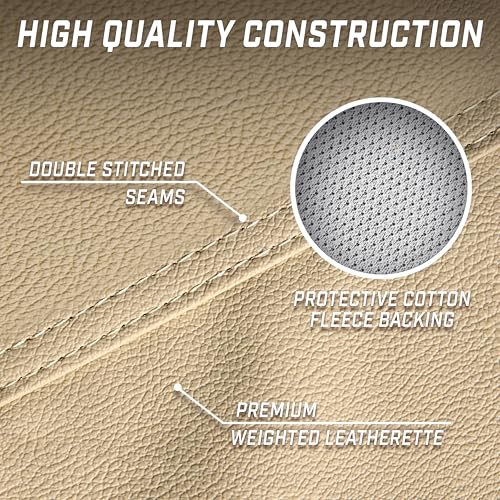 GoSports 6, 7, 8 & 9 ft Premium Leatherette Pool Table Cover - Waterproof & Tearproof - Heavy Duty Indoor & Outdoor Billiard Table Cover - color: Tan, style: 9 ft (112" L x 62" W x 8" H)