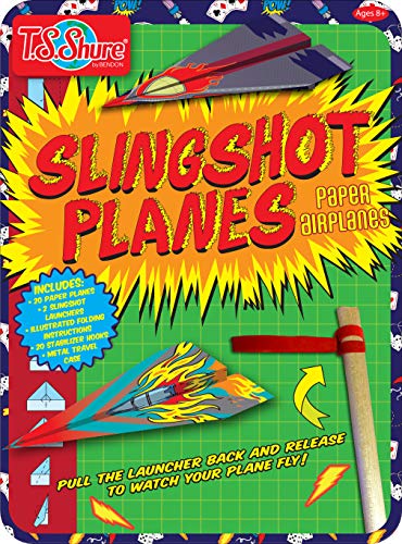 TS Shure by Bendon Slingshot Airplanes Educational Activity Tin with Stabilizer Hooks and Slingshots 50511 - style: Slingshot Airplane Activity Tin