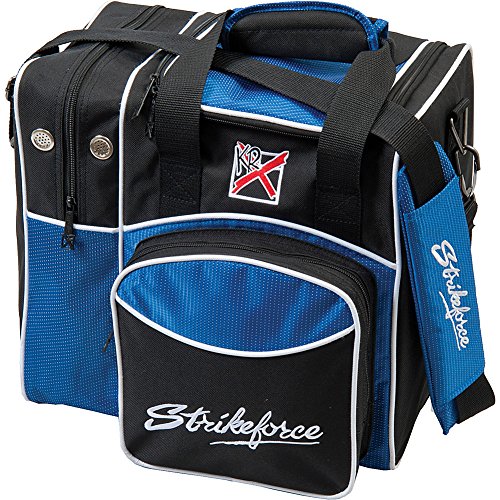 KR Strikeforce Flexx Single Tote Bowling Bag with Side Shoe Compartment, Front Accessory Compartment - color: Royal