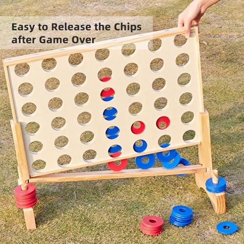 Giant Wooden 4 in a Row and Six Player Croquet Set 28"