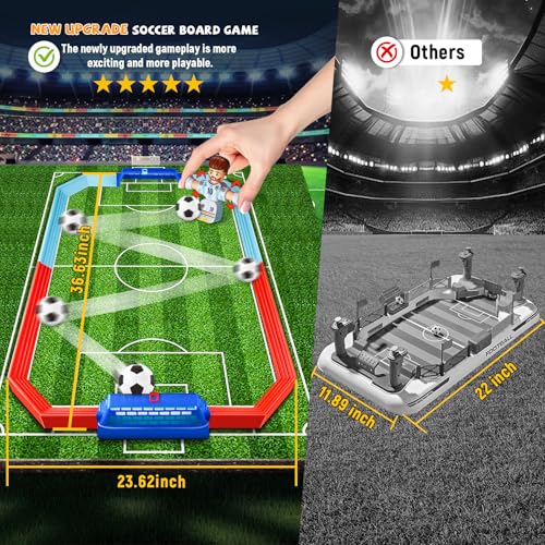 Soccer Board Game for Kids, Mini Foosball Table Toys with Figures- Interactive for 6 7 8-12 Year Old Boys Kids, Perfect Football Gifts for Indoor Home Party Playroom Family Travel