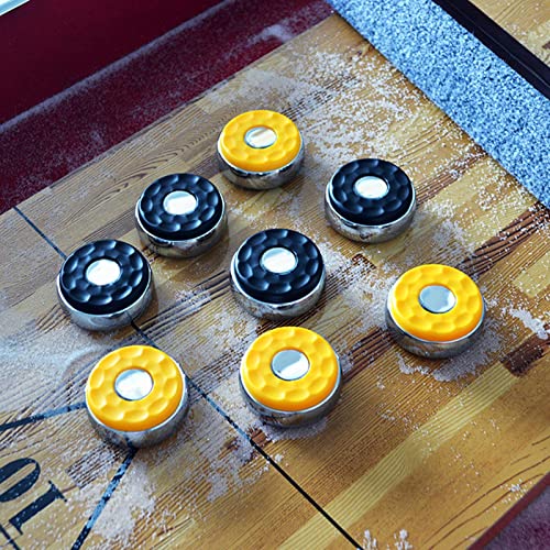 8 Pieces Shuffleboard Pucks Set Tabletop Game Pucks Indoor Shuffleboard Equipment Matt Surface Board Smooth Edge Design Portable Shuffleboard