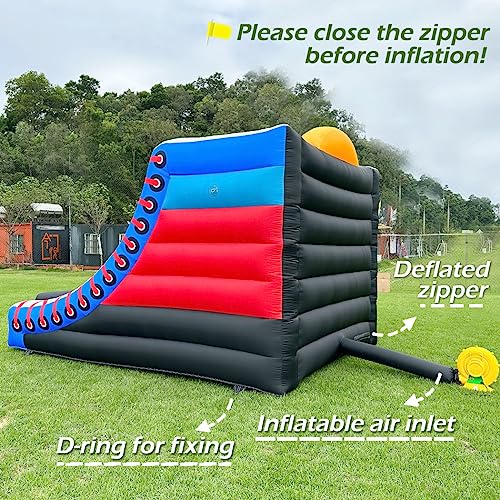Inflatable Basketball Hoop Shot Inflatable Party Basketball Interactive Game | 10' L x 13' W x 10' H | with 5 Hoops, 4 Balls, Air Blower, Stakes for School Events