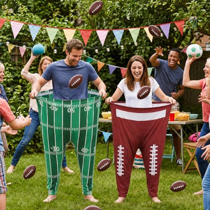 Granny Pants Yard Game, Baseball Soccer Game Outdoor Party Toss with 2.5 Inch Durable High-Bounce Balls, No Inflation Needed, Wind-Resistant for Backyard, Family Reunion & Easter - style: Football