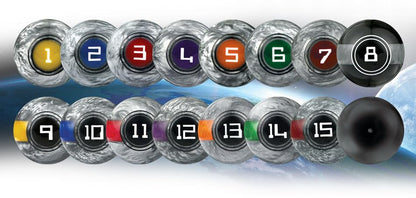 McDermott Galaxy Series Professional Billiards Pool Balls in High Gloss Metallic Silver Texture
