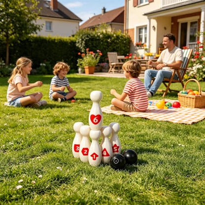 Kids Bowling Set - Outdoor Activity Gear, Vibrant Excitement Station, Reliable Administrative Utility Station, Performance Wrap Tool | for Professional Daily Game Requirement Needs Party Task - color: White