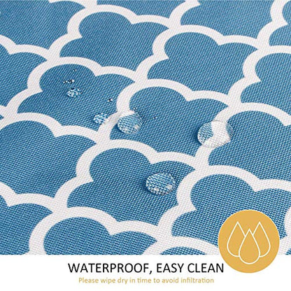 Melaluxe Spring/Summer Wrinkle-Free Waterproof Outdoor Tablecloth with Umbrella Hole and Zipper, 60 Inch Square - color: Blue Clound, size: 60" x 60" (Square)