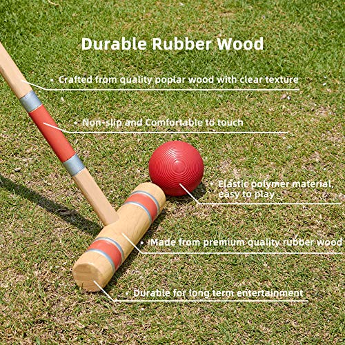 Giant Wooden 4 in a Row and Six Player Croquet Set 28"