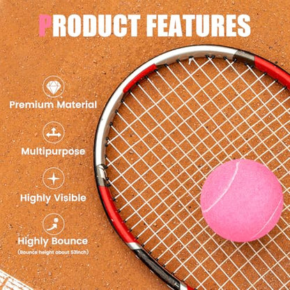 60/120 Pack Tennis Balls, Training Tennis Balls, Pet Dog Playing Balls, Practice Tennis Balls with Mesh Bag for Transport and Beginner Training - color: Pink-60Pack
