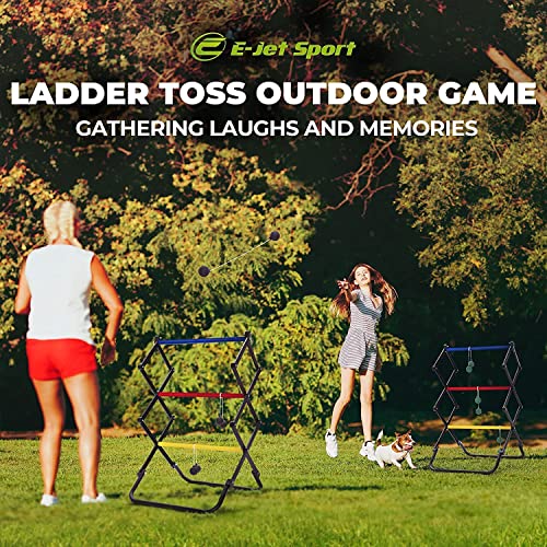 Ladder Toss Games, Ladder Ball Set - Instant Setup, Folding System | Outdoor Games for Backyard Lawn Yard Beach Park & Tailgate, Black, 24.2 x 24.5 x 39.2, (EOL207402020), Set of 2