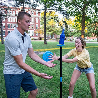 Dynamic Duel Outdoor Frisbee Yard Game | Polish Horseshoes | Fun for Adults & Family | Great for Beach, Backyard, Outdoor Games | Unbreakable Bottles | Competitive, Exciting, Entertaining,