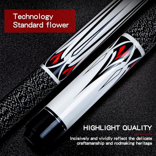 Pool Cue Stick - 58 inch Maple Billiard Pool Stick, 19/20/21 oz 1/2 Maple Pool Cue Stick Kit, 2-Piece Billiard Pool Cue Stick - color: White With Case(20 oz/13mm)