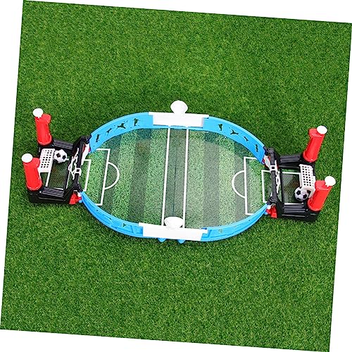 Toyvian Mini Tabletop Foosball Soccer Game for Compact Plastic Football Machine with Mini Balls and Accessories Portable Playset for Childrens Hand Eye Coordination and Fun