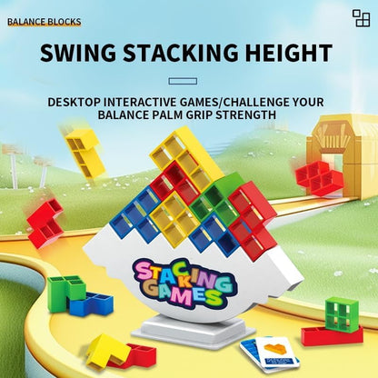 iuuoi 64 PCS Tetra Board Game for Kids and Adults, Balance Stacking Game for 2 Players+ Party, Family and Friends,Tower Stack Team Building Blocks Toy