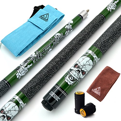 CUESOUL 58 inch 1/2 Maple Pool Cue Stick Kit-Rockin Series - color: G206, size: 21oz
