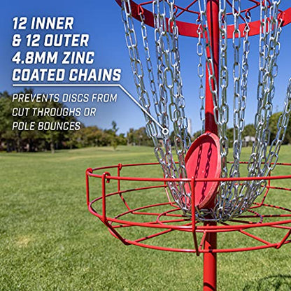 GoSports Regulation Disc Golf Basket - 24 Chain Portable Disc Golf Target