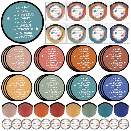 End of the Year Gifts for Students Bulk Foldable Flying Disc Fans Set with Stickers Bags, End of Year Student Gifts from Teacher Beach Fun Folding Pocket Hand Fans for Outdoor Activities Games - style: 24 Pcs Inspirational Flying Disc Fans-C