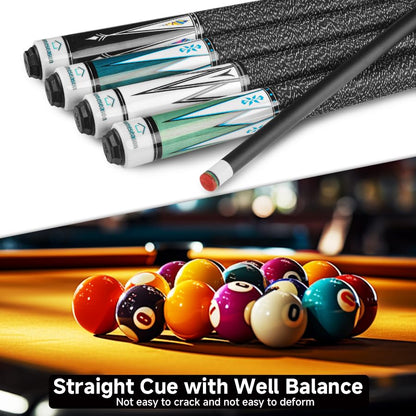 HomeSeason Pool Cue Stick 58" Billiard Cue Sticks Nylon Thread Grip Professional Low Deflection Pool Sticks - color: 19oz