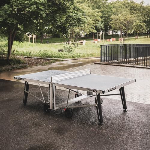 Cornilleau - Pro 540M Outdoor Ping Pong/Table Tennis Table - Mobile and Durable - 7mm Laminated Tabletops - inviolable Net - Weather-Resistant - Steel Frame - Foldable and Easy to Move