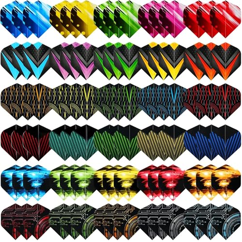 centaur 90 Pcs Standard PET Dart Flights, 30 Sets Durable Replacement Feather Tail Wings for Steel Tip and Soft Tip Darts-High Performance Accessories Kit for Dart Games