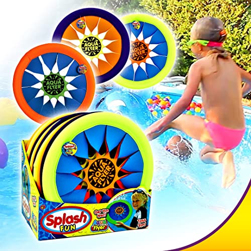 JA-RU Splash Fun Aqua Flyer Soft Frisbee (6 Frisbees Assorted) Easy & Super Soft Flying Disc for Kids & Adults, Beginner Friendly. Indoor & Outdoor Frisbee Games. Pool Beach Water Toy. 1031-6