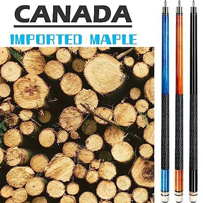AKLOT Pool Cues,58" Pool Cue Stick Canadian Maple Wood Billiard Cues Sticks for Professional Billiard Players 18 19 20 21 oz - color: 19 20 21 oz 3 Cues