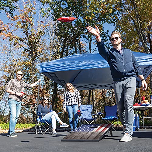 Wild Sports 2’x3’ or 2’x4’ Cornhole Outdoor Game Set, USA Flag or Natural Wood Options with Carry Bag Included – Perfect for Backyard, Beach, and Tailgates, Add On Extra Bags