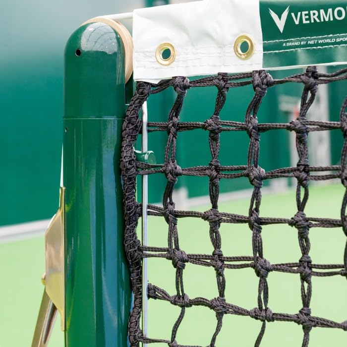 VERMONT Tennis Net – Championship Quality, Heavy-Duty HDPE | 42ft Doubles or 33ft Singles | 4 Thickness Options (2mm–3.5mm) - size: 3.5mm DT Doubles [Standard], style: Double Loop