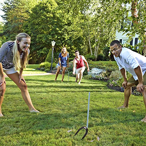 Franklin Sports Horseshoes Sets - Game Sets for Adults + Kids - Includes (4) Horseshoes and (2) Ground Stakes - style: Professional