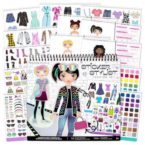 Fashion Angels Designer Kit for Girls, Fashion Activity Sticker Book with 700+ Stickers, Road Trip Essentials, Ideal for Kids Ages 6+ - style: Fashion Design