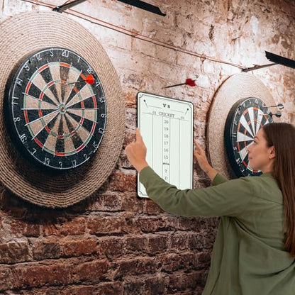Dart Scoreboard,Dry Erase Scoreboard,with 2 Eraser and a Dry-Erase Markers,9 * 15 inches,Dart Board Accessories,Dart Games,Indoor Games