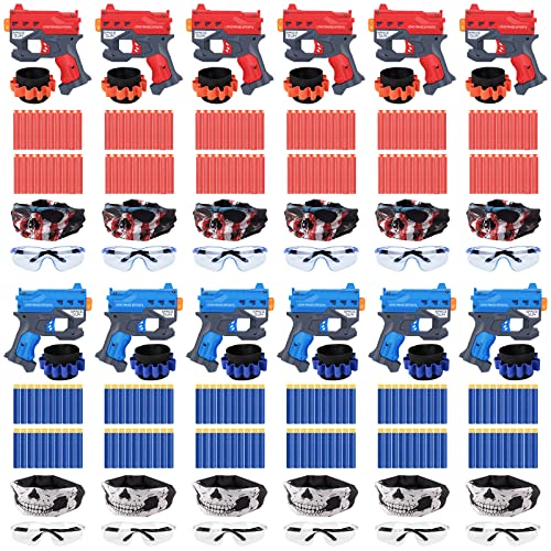 12 Pack Blaster Guns Boys Toy, Party Favors Compatible with Nerf Birthday Party,Easter Basket Stuffers Hand Gun Toys Party Supplies for 3,4,5,6,7,8,9 Years Kids - size: 12 Sets
