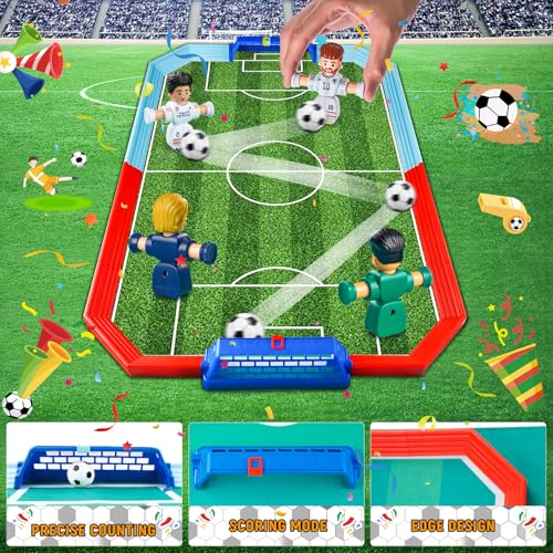 Soccer Board Game for Kids, Mini Foosball Table Toys with Figures- Interactive for 6 7 8-12 Year Old Boys Kids, Perfect Football Gifts for Indoor Home Party Playroom Family Travel