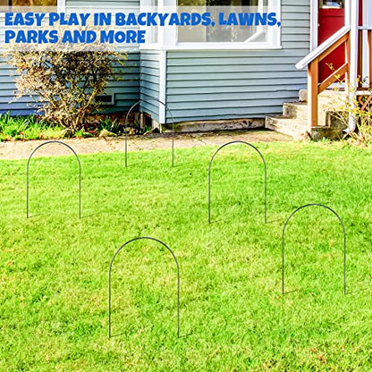 Deekin Set of 9 Croquet Wickets Replacement for Croquet Metal Hoops with Galvanized and Plastic Coating for Family Lawn Backyard Outdoor Game(Arch) - style: Arch