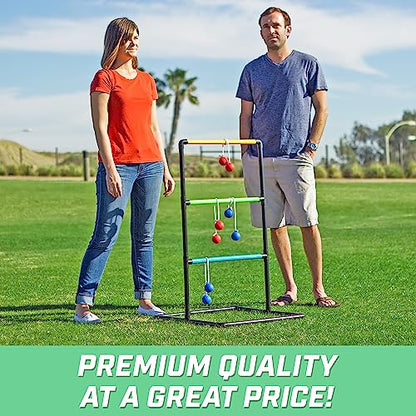 GoSports Ladder Toss Indoor & Outdoor Game Set with 6 Soft Rubber Bolo Balls and Travel Carrying Case - Choose Pro or Classic - style: Classic Ladder Toss