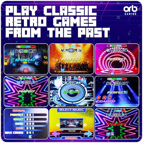 Orb - Mini Finger Dance Arcade Machine, 19 in-Built Songs, 4 Difficulty Levels, 8-Bit Retro Arcade Games, 2.5” Full Colour Screen, 5-Way Joystick Touch Pads, Volume Control - color: Arcade Boogie (4 Levels)