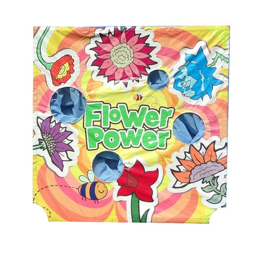 TentandTable Replacement Air Frame Game Panel | Ball and Bean Bag Toss Panel with Net | Use with Air Frame Game | for Backyards, Carnivals, Schools, Birthday Parties - color: Flower Power