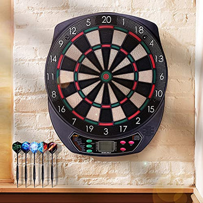 WIN.MAX Electronic Dart Board Soft Tip Dartboard Set LCD Display with 12 Darts 100 Tips Power Adapter