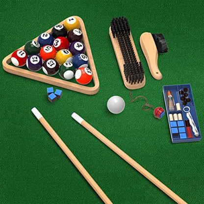 Pool Table Accessory 32 Piece Kit- Billiards Balls, Cues, Stick Repair, Roman Rack, Table Brush, Table Cover, Tally Bottle by Trademark Gameroom
