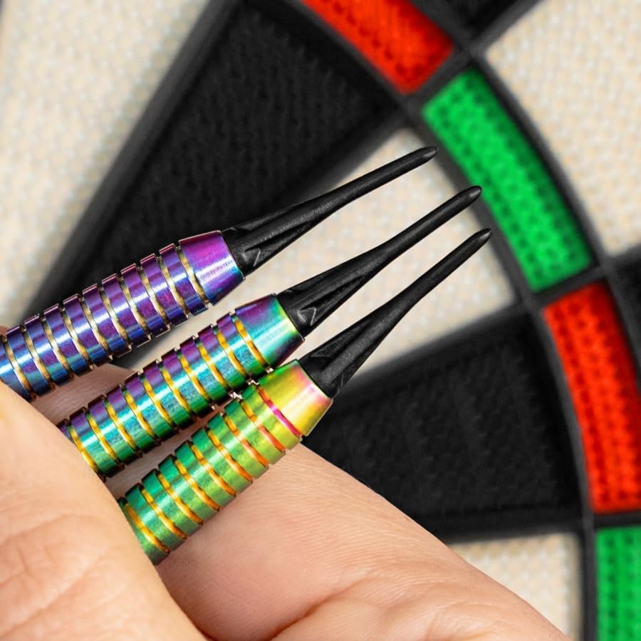PINPOINT Soft Tip Dartboard | for Home Use with 6 Soft Tip Darts - Lightweight ABS Plastic Board - Optional Premium Soft Tip Darts - style: Premium Soft Tip Darts