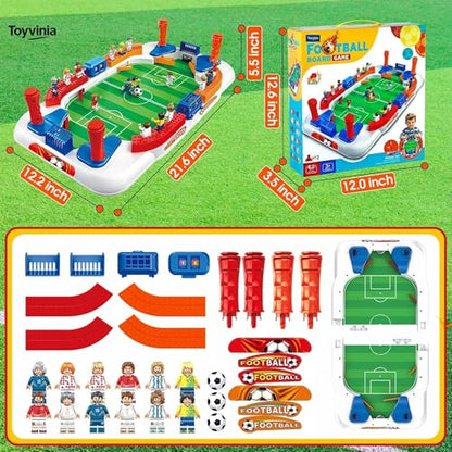 Soccer Board Game for Kids, Mini Football Table Game with 12 Player Figures, 3 Soccer Balls & Goal Bell, Foosball Board Game for 3 4 5 6 7 8 9 10 11 12 Year Old Boys and Girls