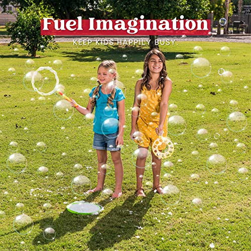 JOYIN Big Bubble Wands Set with with Tray, 21" Giant Bubble Wands Bulk for Kids, Summer, Outdoor Play Period & Birthday Party & Games, 6 Pcs Solution Suitable, Suitable for All Age People - style: Luxury