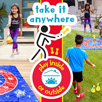 Franklin Sports Toss N Flip Darts - Indoor and Outdoor Game for Kids - Yard Toss Game with Inflatable Red + Blue Darts Included